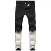 Men s Jeans Style Black Skinny Rose Embroidery Hole Men Fashion Design Male Denim Pants Straight Slim Biker Ripped 230814
