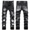 Men Jeans Distressed Ripped Biker Jeans Slim Five-pointed star Fit Motorcycle Denim For Fashion Hip Hop Mens Jean Good Quality T230814