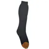 Chaussettes pour hommes 1 paires lot respirant en maillage genou haut socque à rayures longues en soie voir à travers le tube du milieu
