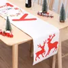 Table Runner Merry Christmas Table Runner Linho de algodão Criativo boneco de neve criativo Papai Noel Tolera de mesa Decoração de Natal para casa Ornamentos de Natal 230814