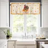 Curtain Thanksgiving Pumpkin Turkey Short Curtains Kitchen Cafe Wine Cabinet Door Window Small Home Decor Drapes