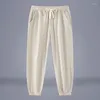 Pantalon masculin 2023 Tendance d'été Ice Silk Coton Fashion Breatchable Loose Straight Tube décontracté