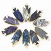 Pendanthalsband Natural Stone Crystal Tooth Cluster Arrow Rough Necklace Mineral Healing Fashion Charm smycken Accessorie Wholesale 6pcs