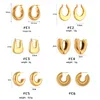 Hoop Earrings ELF Stainless Steel Smooth Ear Buckle Circle Arc Hoops For Women Piercing Earings Gift Fashion Jewelry