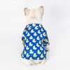 Small Dogs Stretch Silk Clothes Cute Duck Print Cat Pajamas Puppy Comfortable Sleepwear Small Medium Dog Costume HKD230812