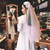 Bridal Veils 2023 Vintage Juliet Wedding Krótkie aplikacje tiulowe luksusowe zasłona dla narzeczonych voiles de Mariage noir velo novia