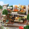 Doll House Accessoires Monteren DIY HOUTEN HOUSE DOPHOUSE KIT WOUTEN MINIATURE DOL HUISTEN TEA DOP HUIS TOY MET MEUK LED LICHTEN CADEAM 230812