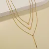 Colliers pendants Luxury Trendy Graceful multicouche verticale Bar forme d'étoile Collier de coeur Gold Couleur pour femmes accessoires de bijoux