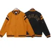 Monclair Jacke Coat Designer Giyim Sıradan Paltolar Rhude Trend Brand American Lightning Yama Deri Tasarım Gevşek Bombacı Ceket Erkekler 548