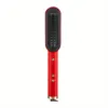 Portable Negative Ion Hair Straightener and Curler Comb - 2-in-1 Heated Hair Brush for Smooth and Shiny Hair