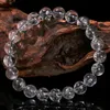 Charm Bracelets JD Natural Herkimer Crystal Bracelet Women Fashion Reiki Healing Crystal Round Bead Handmade Strand Bangles Couple Distance Gift 230814