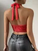 Damestanks vrouwen pailletten halter tops mouwloze uitgeholde uitspringende sprankelende tanktop sexy concert losse casual shirts