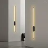 Lámparas de pared Nordic Led más largo Luces simples Sala de estar Decoración de fondos de cocina Lámpara de estudio de estudio de estudio de dormitorio Lámpara negra