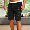 Shorts casual per jeans maschi primavera estate strappata snella dritta traspirante per uomini abiti da uomo