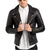 Herenjacks 2023 Boutique Punk Men PU Lederen jas Motorfiets Mode Slim Fit Coat 230814