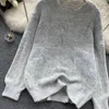 Женские свитера осень и зимняя мягкая свободная внешняя одежда корейская версия ленивого сгущающегося ветра вязаный свитер