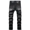 Men s Jeans Men Biker Streetwear Paisley Bandana Print Patch Stretch Denim Pants Patchwork Holes Ripped Slim Straight Black Trousers 230814