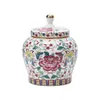 Storage Bottles Porcelain Tea Canister Centerpiece With Lid Flower Vase Food Container