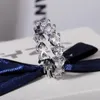 Cluster Rings 925 Silver Promise For Women Dazzling Cubic Zircon Gracieful Accessories Party Fine Girl Gift Trendy Jewelry Wholesale