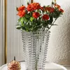 Vaser Bright Glass Vase Home Decorations Bright Crystal Glass Vase Torkade blommor Desktop Decoration Dekorativa redskap 230812