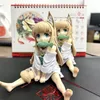 Action Toy Figures 14cm GOLDEN HEAD My Cat Is A Kawaii Girl Anime Figure Hobby Sakura Soybean Flour Sit And Eat Fish Collectible Model Doll Toys 230814