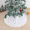 Christmas Decorations Tree Skirt White Snowflake Pattern Design Sparkling Diy
