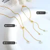 Halsband örhängen set nisch design ins trendy internet influencer pärla armband vertikal fyrkantig kedja pull-out smycken e142-p702