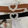 Fibbia di cinture per ragazze in pelle pudri di strass donna cintura decorazione pantalone decorazione cristallo abbigliamento