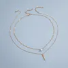 Chains 1Set Trendy Imitation Pearl Necklace Men Temperament Simple Handmade Strand Bead Pendant Set For Women Jewelry Gift