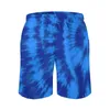 Men's Shorts Summer Gym Retro Tie Dye 60S Running Blue And Aqua Print Pattern Board Short Pants Quick Dry Swim Trunks Large Size