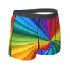 Underbyxor färgade virvlar underkläder Rainbow Print Male Printing Breattable Trunk Boxer Kort plus storlek