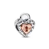 Hot selling fashion designer heart shaped charm jewelry gift DIY fit Pandora bracelet for women necklace accessories with diamond heart beads pendant