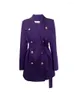 Women's Trench Coats Design Sense Of Minority Dark Purple Green Fruit Collar Long Sleeve Work Suit Style Small Satin Jacket Female