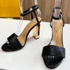 Metal heel sandals serpentine Leather Printing women shoes summer footwear 9.5cm high heeled factory shoe Narrow Band open toe designer sandal 35-42 with box