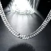 Цепочки 925 Штамповать серебряные ожерелья для мужчин для мужчин шарм украшения 20/24 дюйма 10 мм классическая сеть свадебная вечеринка рождественский подарок