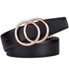 Cinture Beltox Women Reversible Leather Belt Belt 2 in 1 Ruotato 2 Anelli Goldle oro largo 3,4 cm