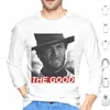 Herrtröjor The Good Long Sleeve Clint Eastwood Movie Western Cowboy Film Actor Bad Ugly Retro Vintage