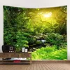 Tapisseries Forest Tapestry Home Decoration Paysage Tapestry Salon Room Decoration Tapestry Tapestry rideau Old Tree Red R230812