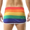 Underpants Boxer Shorts Buttons U Convex Cash Mesh In biancheria intima traspirante a strisce sexy Slip Trunks Mutandine