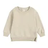 후드 스웨트 셔츠 가을 겨울 필수 베이비 소년 소녀 소녀 어린이 의류 따뜻한 양털 겉옷 솔리드 스웨트 셔츠 어린이 재킷 풀오버 230814