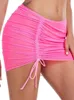 Gonne da donna sexy mesh shirring micro gonna mini che vede attraverso bandage short lift bufashion ladies club outfits