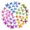 Wall Stickers 12/24Pcs Lifelike 3D Multicolor Butterfly Luminous Sticker Home Festival DIY Decor Glow In The Dark
