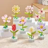 Flores decorativas 4pcs Mini Bonsai Bloco Bloco de Flores Diy Kit Kit Criativo Toy ABS ABSOT PATTEL PLANE