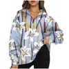 Women's Hoodies Woman Blouse 2023 T Shirt For Women Fashion Casual Long Sleeve Gradient Oversize Zip Sweatshirt Top