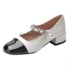 Kleiderschuhe Farbe passen passende Mary Jane Women Schuhe Neu Französisch Französisch Weiche Leder Retro Single Schuhe Britisch -Stil Small Lederschuhe Marke J230815