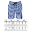 Men's Shorts Blue Houndstooth Board Classic Retro Print Hawaii Beach Short Pants Pattern Sportswear Quick Dry Swimming Trunks Gift