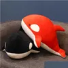 Plyschdockor fin 60/80 cm svart och röda haj leksaker stora killer valdocka orcinus orca fyllda havsdjur barn födelsedagspresent 2107 dhmae