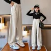 Spodnie dziewcząt Spodnie wiosna jesień w stylu koreański bawełniany chłopiec luźne cargo swobodny sport 514Y 230812