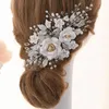 Headpieces HP320 Flower Bridal Headwear Wedding Hair Accessories Girl Pearl Comb Bridesmaid Ornaments huvudbonad smycken grossist