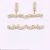 Elegancki moda 18k złota kolczyki projektant marki listy stadnina kolczyka krystalicznie geometryczna biżuteria Kobiety